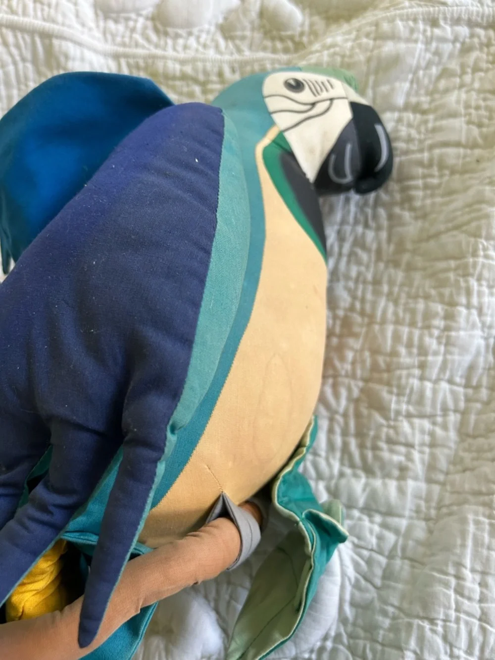 Stuffed fun Blue-Green Parrot Hanging Toy - Pets Bird large made in El Salvador